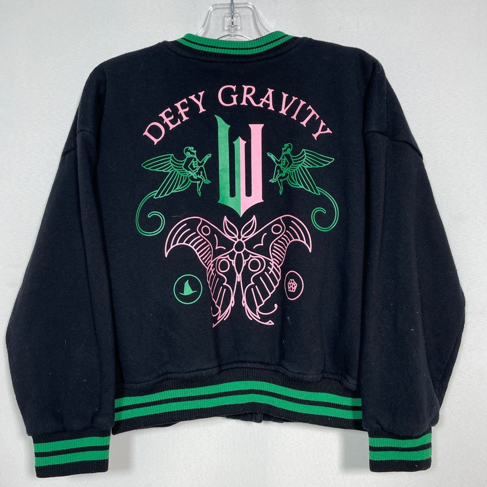 Wicked Defy Gravity Paul Tazewell Black Varsity Bomber Jacket Girl's MEDIUM 8